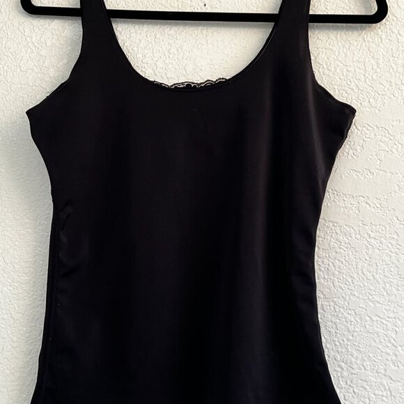 F.I.T. Figure Improving Technology Black Lace Stretch Tank Cami Size Large - Picture 5 of 6